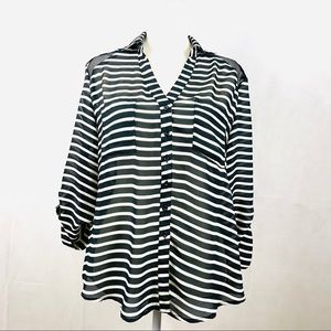 Bongo Sheer Button Up Blouse